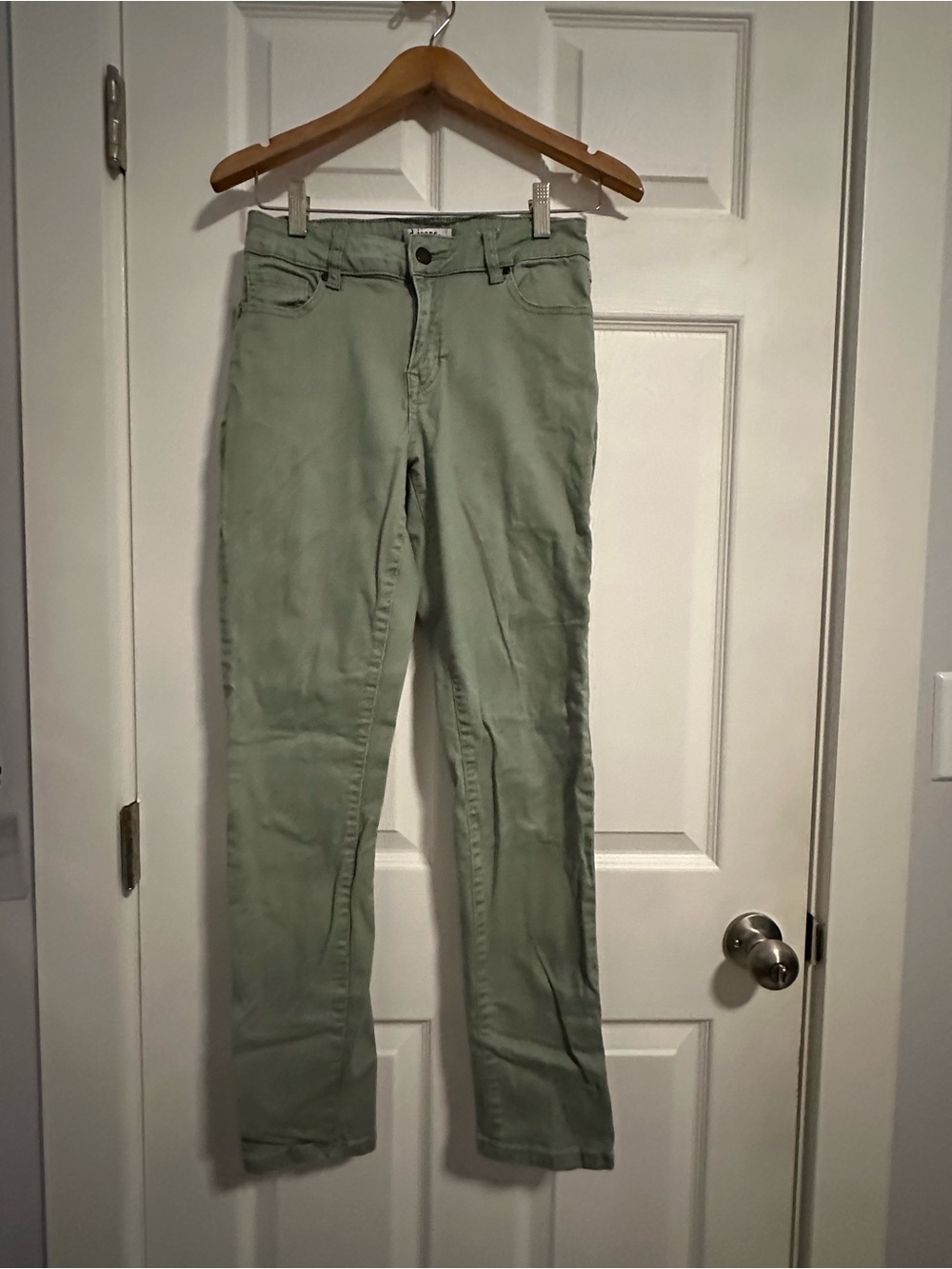 Light Sage Green Slim Jeans Pants